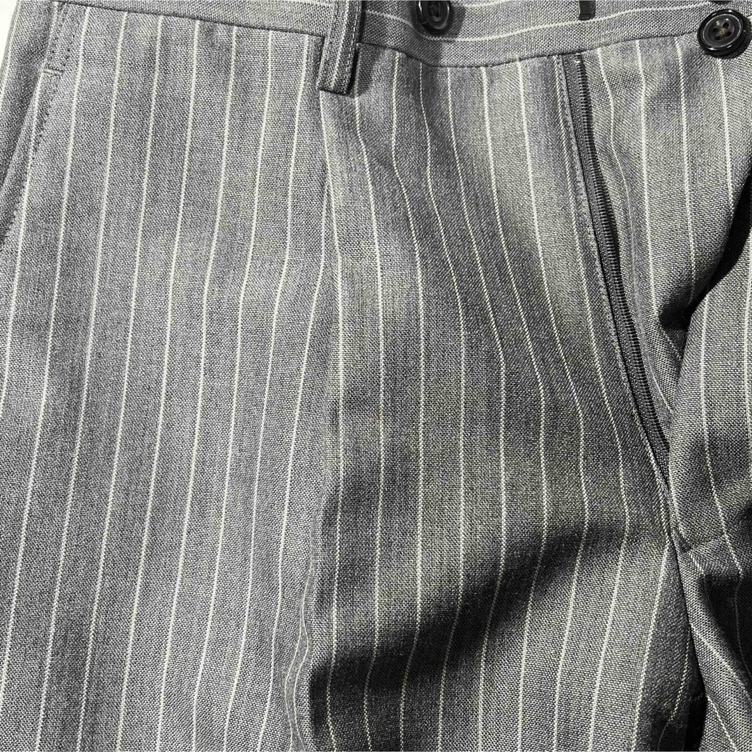 TAKEO KIKUCHI(タケオキクチ)の美品✨️ タケオキクチ × ドーメル セットアップ ストライプ グレー モヘヤ混 メンズのスーツ(セットアップ)の商品写真