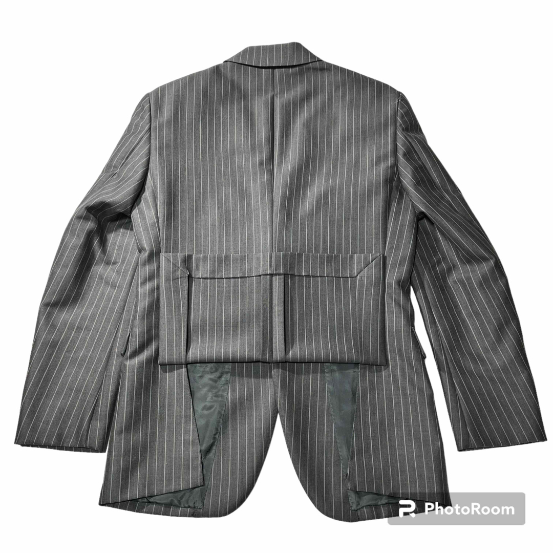 TAKEO KIKUCHI(タケオキクチ)の美品✨️ タケオキクチ × ドーメル セットアップ ストライプ グレー モヘヤ混 メンズのスーツ(セットアップ)の商品写真