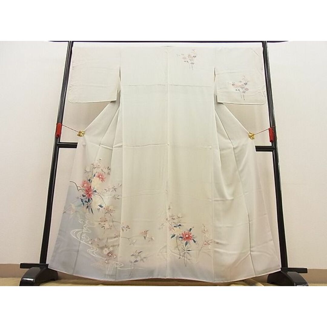 平和屋野田店□訪問着 京友禅 流水枝花文 暈し染め 逸品 n-ip1282の ...