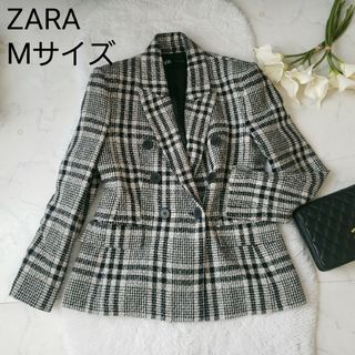 ZARA チェック柄ダブルフェイスジャケット　テーラード