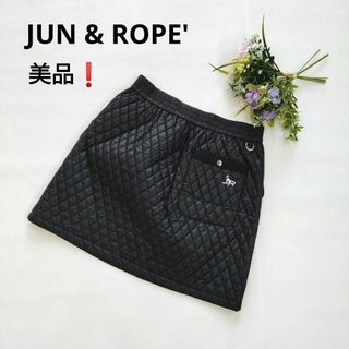 JUN\u0026ROPE’ジュンアンドロペ★ツートンカラーフレアスカート★ブラック