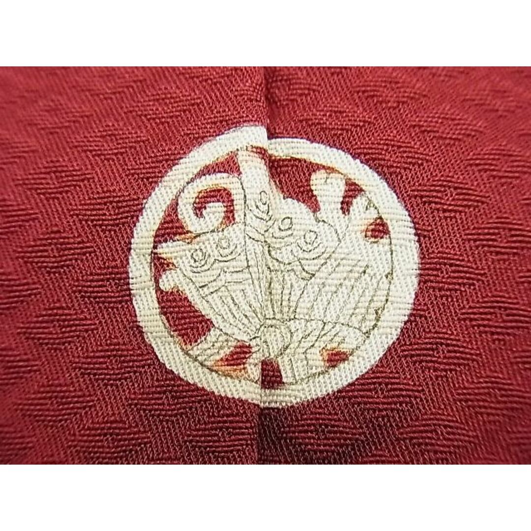 平和屋野田店■上質な色無地 雲取り吉祥地紋 濃紅色 逸品 未使用 n-ip1226