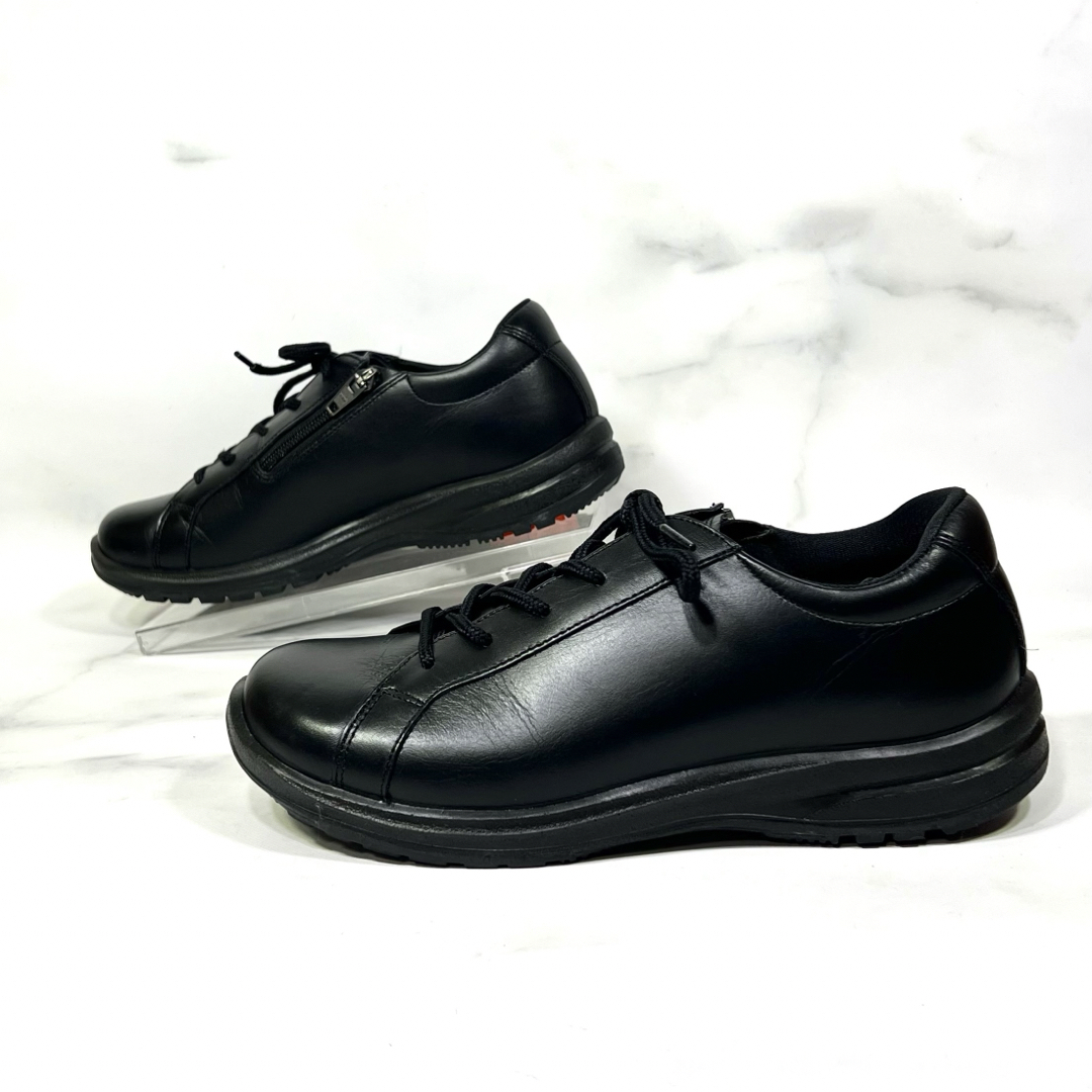 ASAHI Medical Walk（ASAHI SHOES）(アサヒメディカルウォーク)の【美品】ASAHI medical walk レザーシューズ 黒 24.0 4E レディースの靴/シューズ(スニーカー)の商品写真