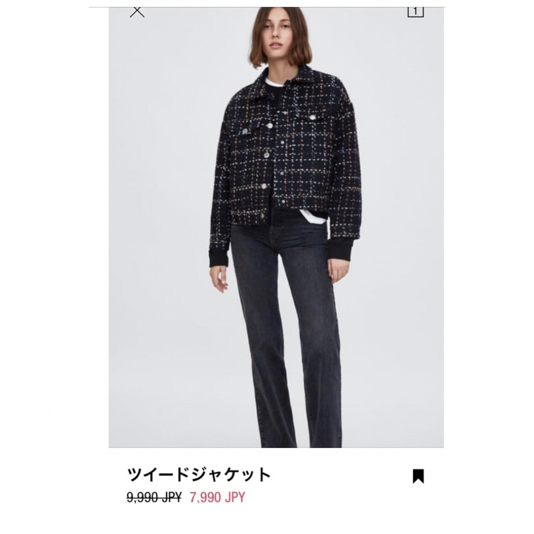 完売　ZARA クロップド　ツイードブルゾン xs