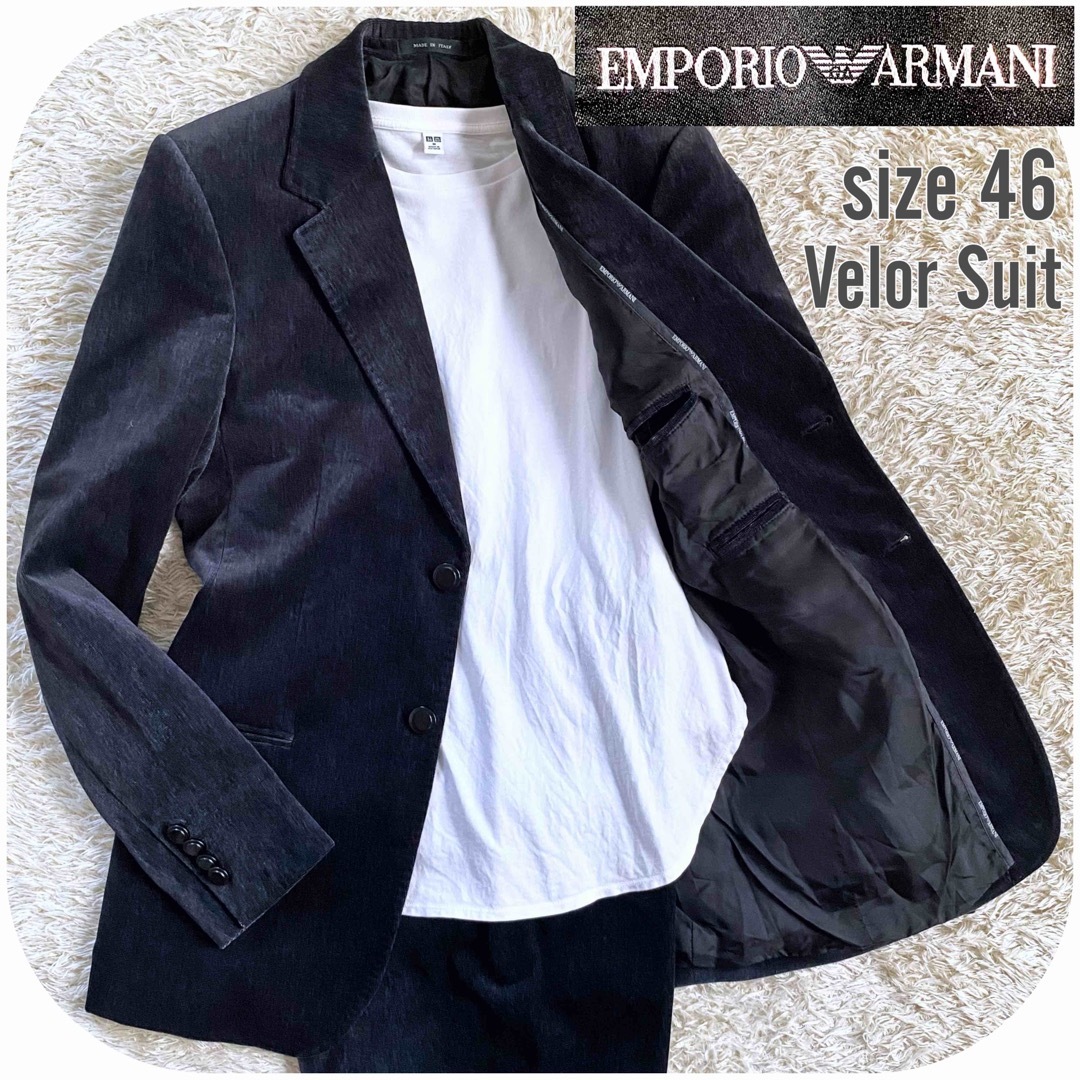 Emporio Armani - エンポリオアルマーニ ベロア2Bシングルセットアップ ...