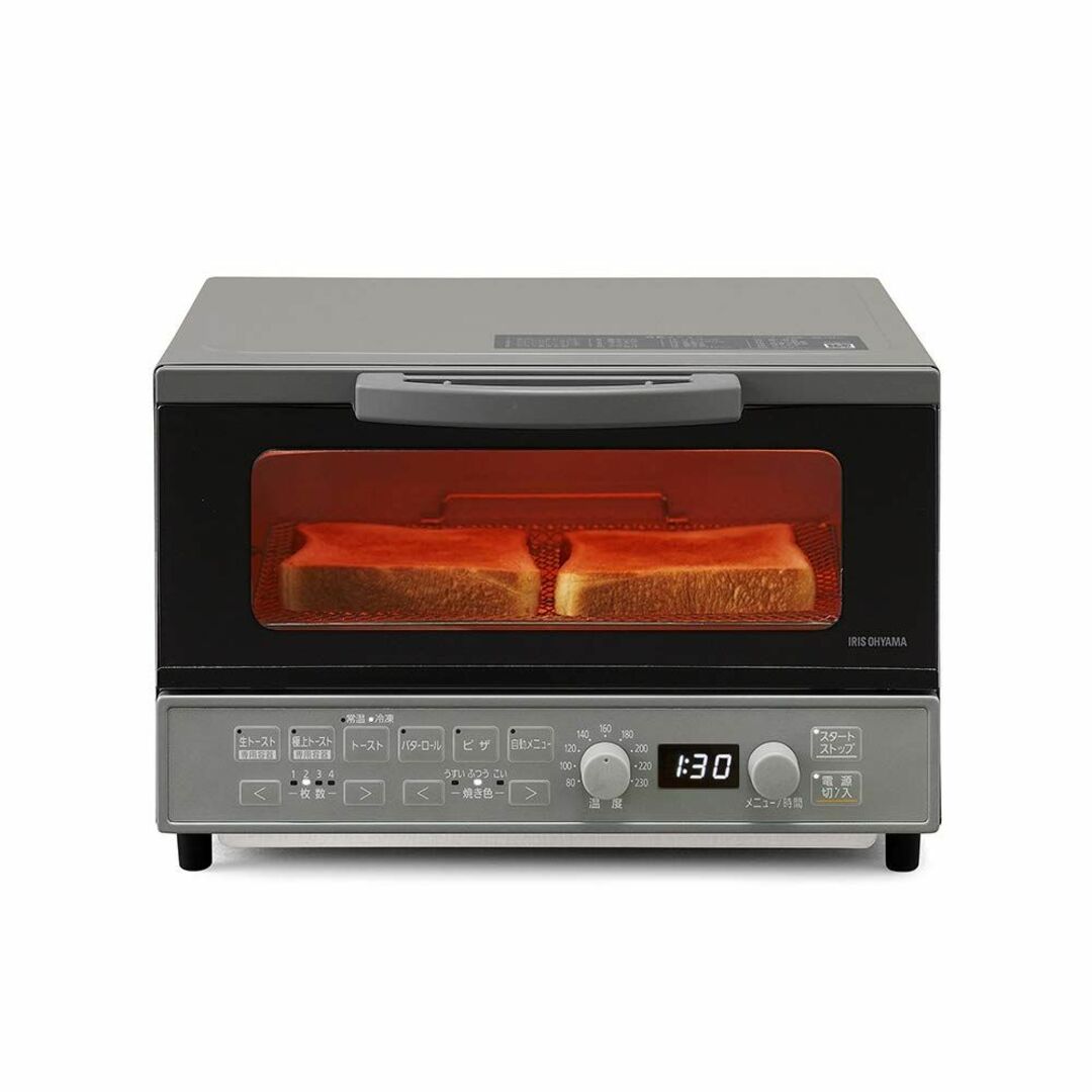 【色:グレー】アイリスオーヤマ トースター オーブントースター 4枚焼き 生トーのサムネイル