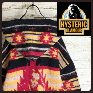 ヒステリックグラマー(HYSTERIC GLAMOUR)のヒステリックグラマー ネイティブ ビック ガールズロゴ入り モヘア混 パーカー(ニット/セーター)