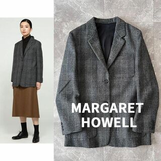 MARGARET HOWELL / マーガレットハウエル | ウール 2B シングルブレスト テーラード ジャケット | 2 | グレー | レディース