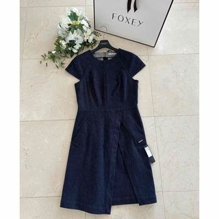 フォクシー FOXEY フィットアンドフレアデニムワンピース 正規品 未使用◼️