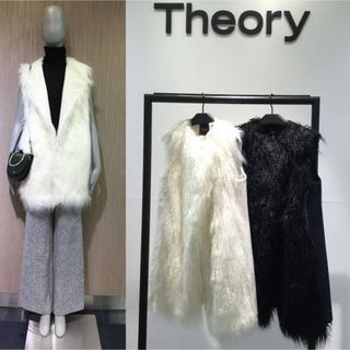 theory ファー ロングジレ ブラック