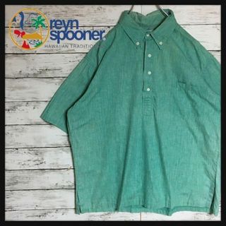 レインスプーナー(Reyn Spooner)の【美品90sハワイ製】レインスプーナー　半袖ハーフボタンシャツ　XL K140(シャツ)