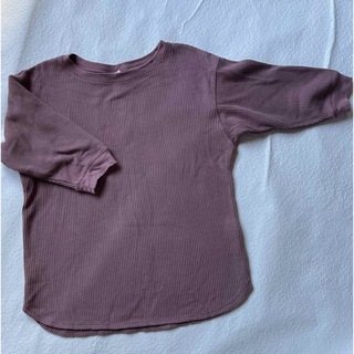 ユニクロ(UNIQLO)のユニクロ　五分袖ワッフルカットソー　ピンク(Tシャツ(半袖/袖なし))