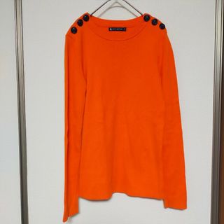 プチバトー(PETIT BATEAU)の極美品 プチバトー オレンジ コットンニット レディース XS-S 秋冬(ニット/セーター)