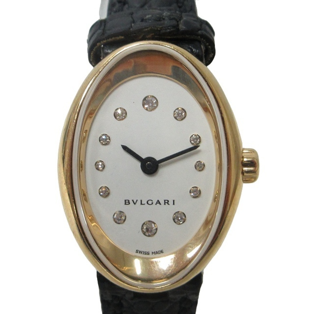 ブルガリ オーバル OV27G K18YG12Pダイヤ 腕時計 稼働品 ■WY