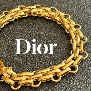【至高の逸品】80s 刻印 Dior ブレスレット　ゴールド　ヴィンテージ