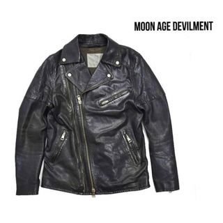 ムーンエイジデビルメント(Moonage Devilment)のMoonage Devilment 製品染め レザー ダブルライダースジャケット(ライダースジャケット)