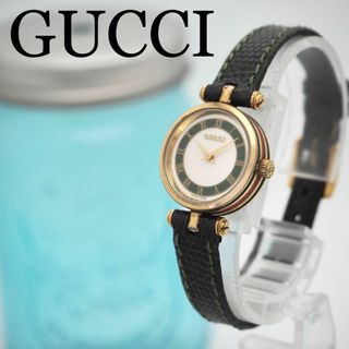 グッチ(Gucci)の656【美品】GUCCI グッチ時計 レディース腕時計 シェリーライン　グリーン(腕時計)