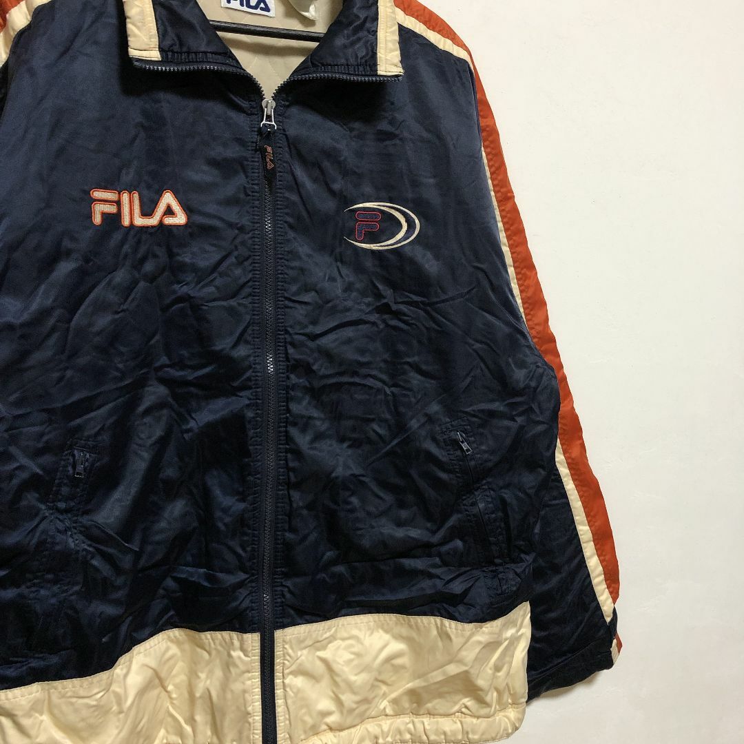 【大人気】FILA/フィラ トリコロール 刺繍　ロゴ オーバーサイズ　ブルゾン