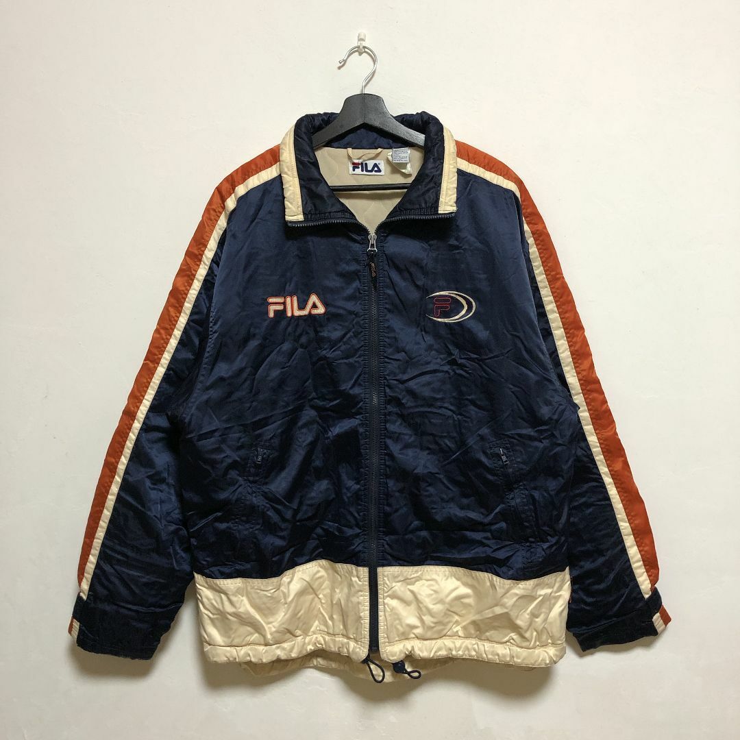 【大人気】FILA/フィラ トリコロール 刺繍　ロゴ オーバーサイズ　ブルゾン