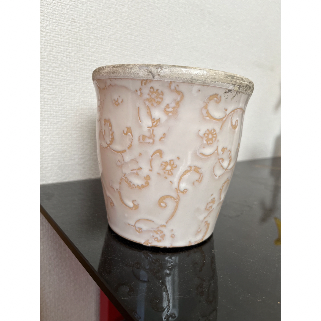植木鉢　２個セット　アラベスク模様　鉢カバー　花瓶　ハイドロカルチャー ハンドメイドのフラワー/ガーデン(プランター)の商品写真