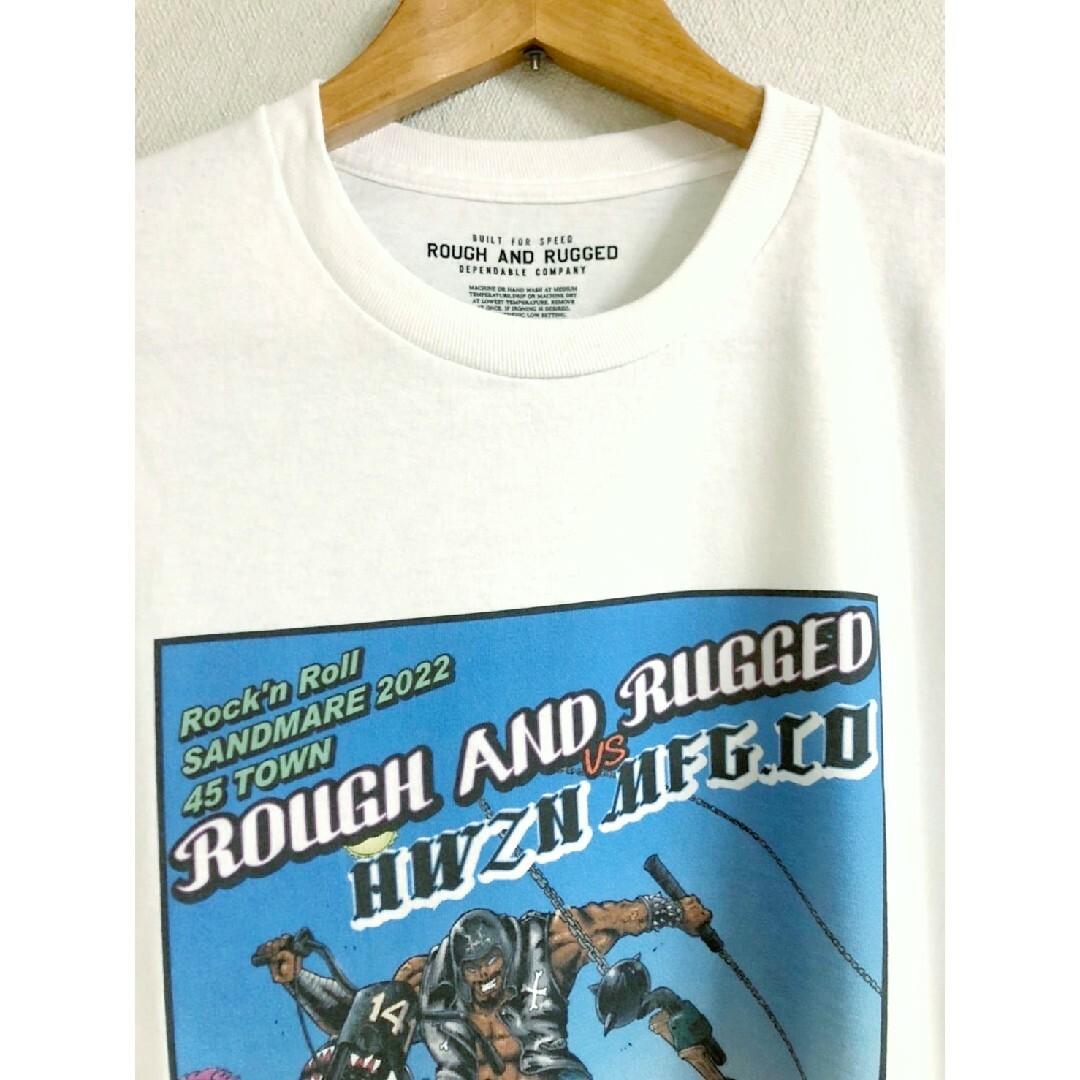 ハウゼンブロス × ラフアンドラゲッド 長袖Tシャツ ホワイト XL メンズのトップス(Tシャツ/カットソー(七分/長袖))の商品写真