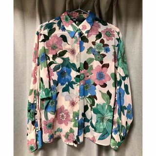 激レア　ZARA　ボタニカル　フラワー　花柄　パーカー　40 M メンズ