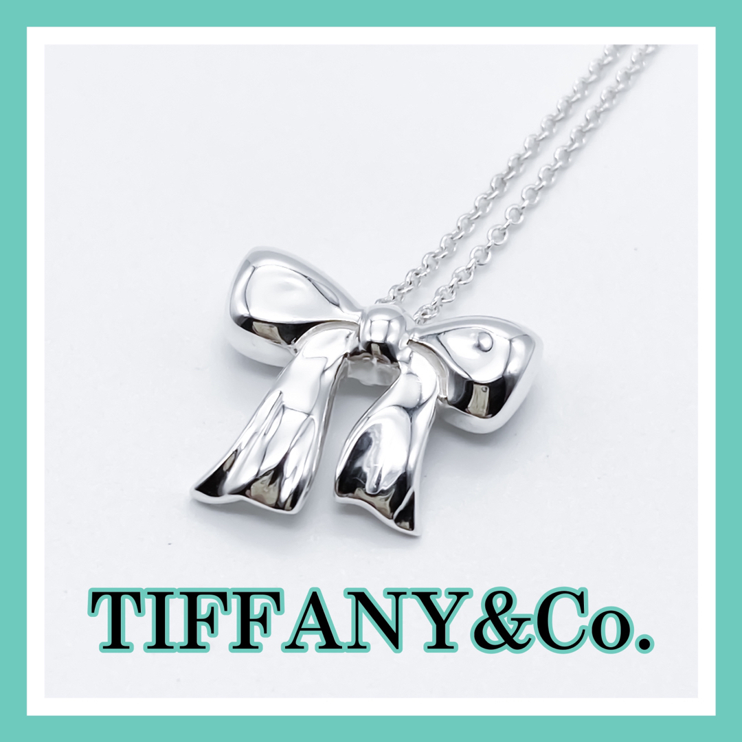 Tiffany & Co. - ティファニー リボン ボウ ネックレス シルバーの+