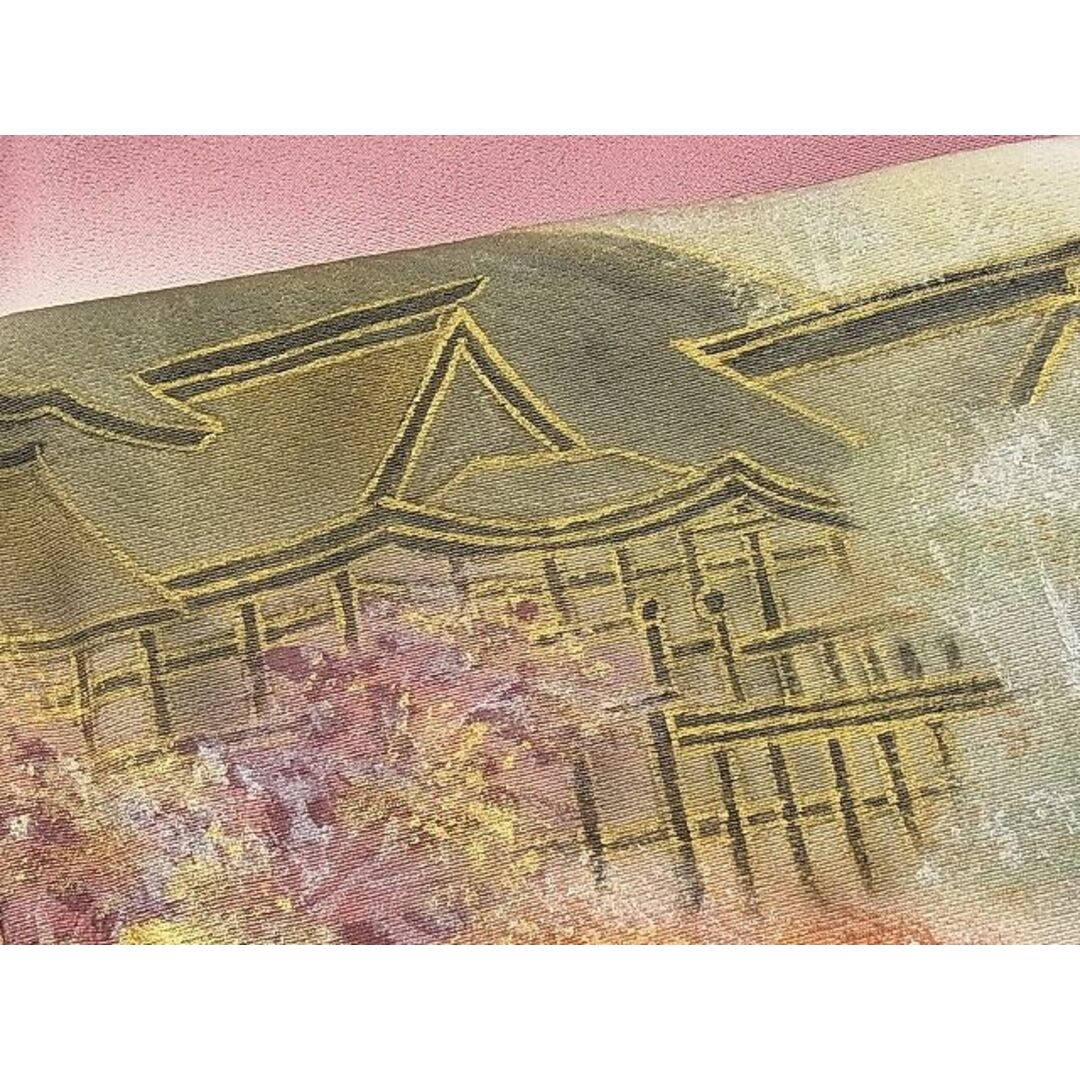 平和屋野田店■訪問着 手描き 樹林風景文 暈し染め 金彩 逸品 n-pk3381 平和屋野田店■訪問着 手描き 風景文 暈し染め 金彩 逸品 n-gt2661