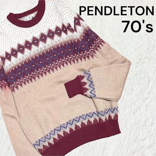 ペンドルトン(PENDLETON)の70's USA製★LOBO by Pendleton ノルディック柄 ニット(ニット/セーター)