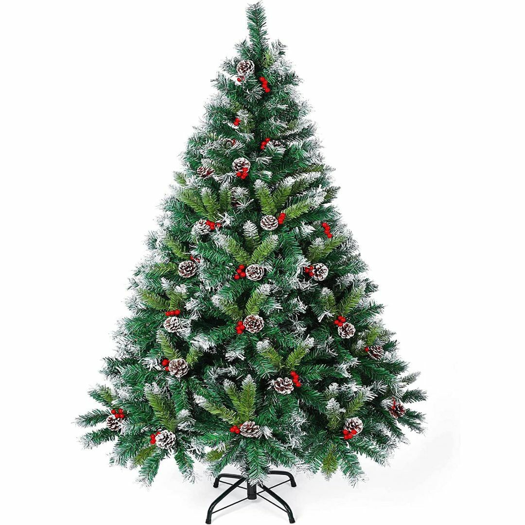 クリスマスツリー 松ぼっくり付き 雪化粧 150ｃｍ/180ｃｍ 高濃密度 赤い | フリマアプリ ラクマ