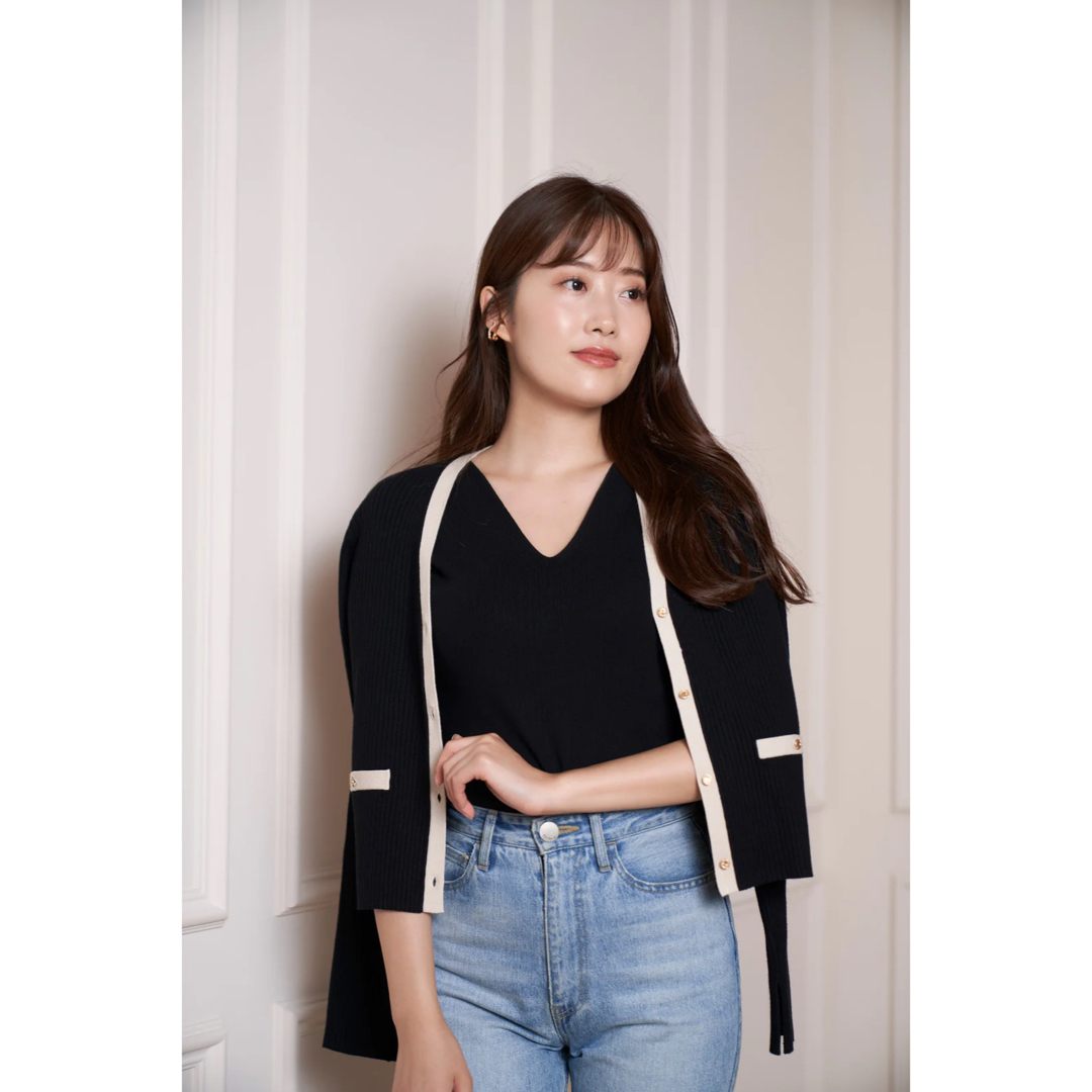 Herlipto Multi-Layered Bicolor Cardigan | フリマアプリ ラクマ