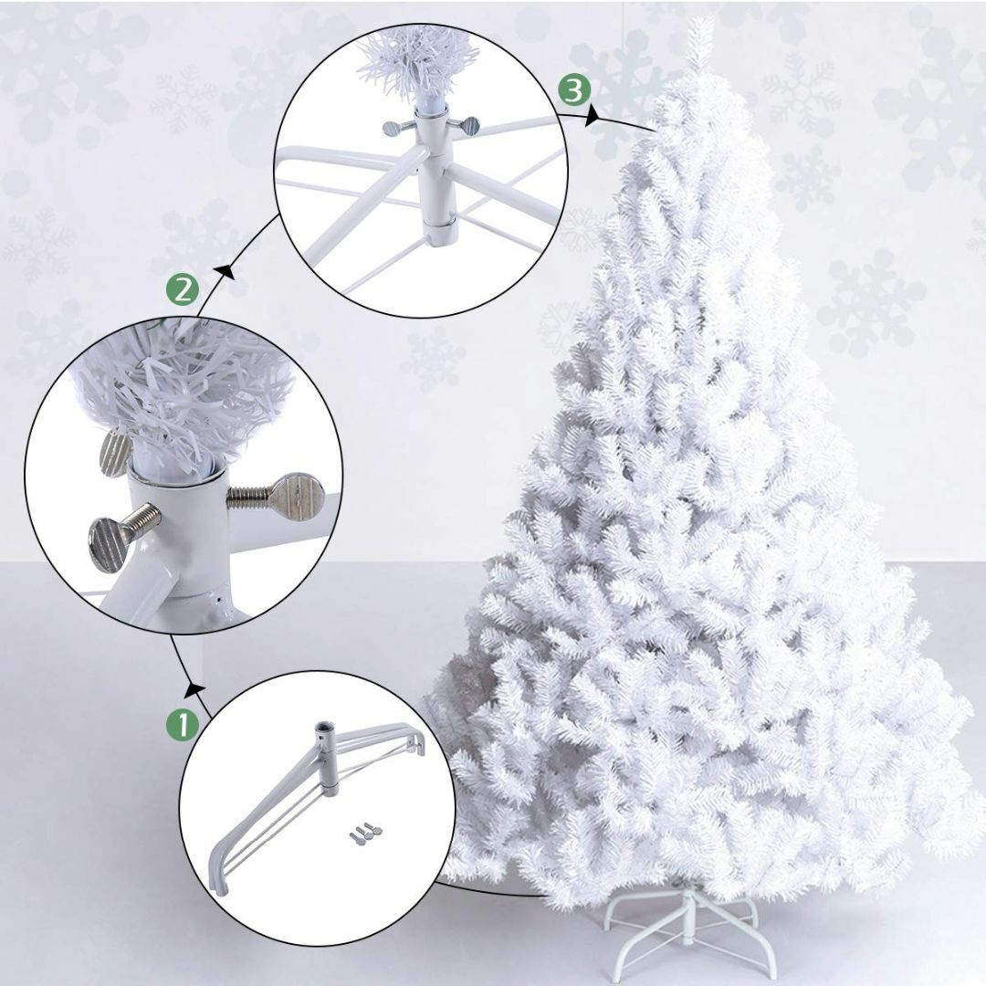 Costway クリスマスツリー 210cm 白 ホワイト 950本枝 ヌードツ Costway クリスマスツリー 210cm 白 ホワイト 950本枝 ヌードツ