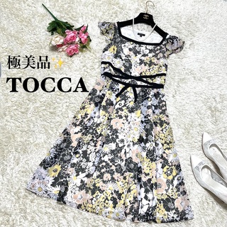 TOCCAワンピース00 TOCCA　濃紺　ワンピース　花柄　清楚　可憐
