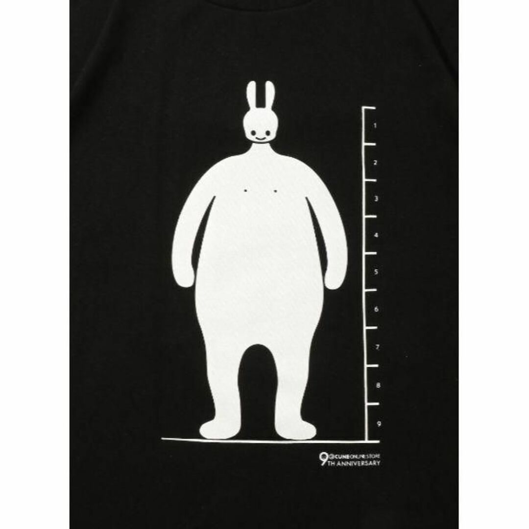 CUNE(キューン)の新品うちわ付　cune キューン うさぎ 9頭身 9周年記念 Tシャツ 黒 XL メンズのトップス(Tシャツ/カットソー(半袖/袖なし))の商品写真