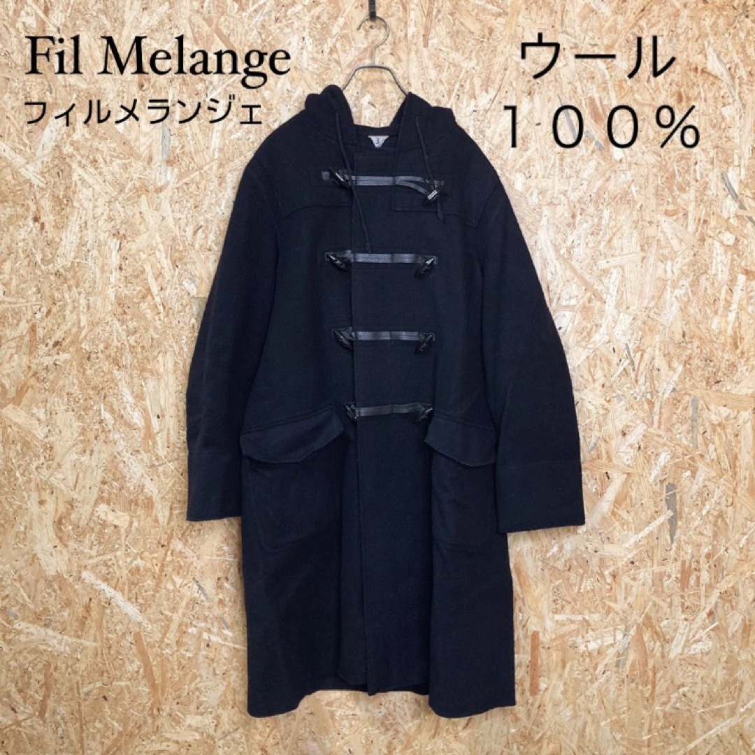 コートFilMelange ダッフルコート 日本製 ウール100% ネイビー