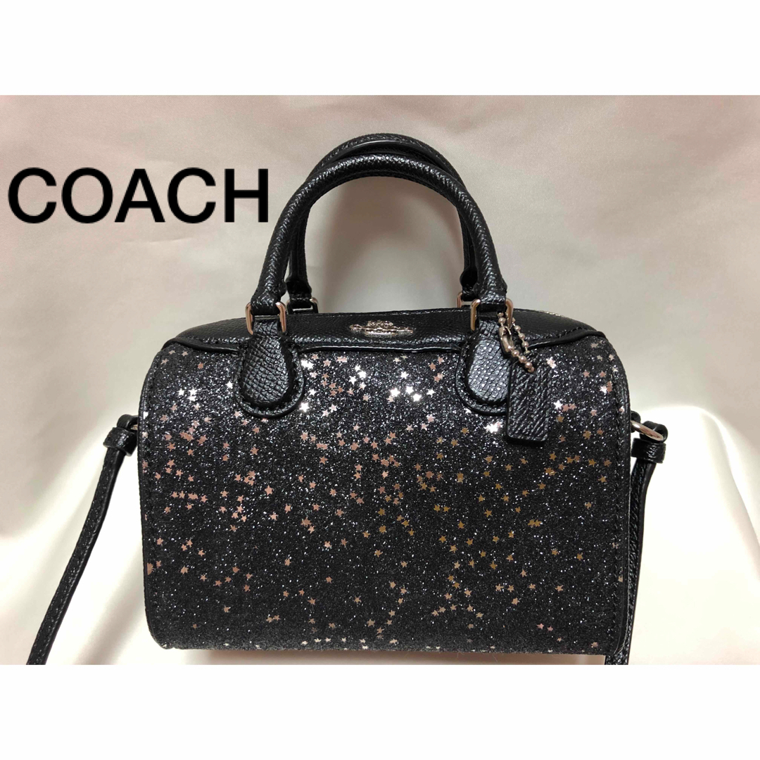 美品　COACH コーチ　星柄　 ハンドバッグ ミニボストン　ショルダーバッグ