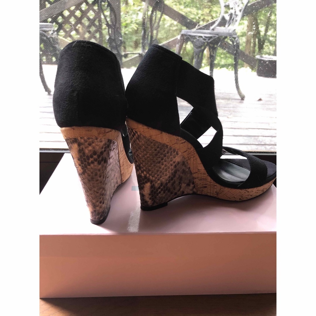 DIANA(ダイアナ)のダイアナ　22cm サンダル　ウェッジソール　ブラック　黒　箱付き レディースの靴/シューズ(サンダル)の商品写真