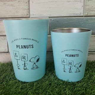 ピーナッツ(PEANUTS)の新品♡ スヌーピー ステンレスタンブラー M & L ブルー 2個セット(タンブラー)