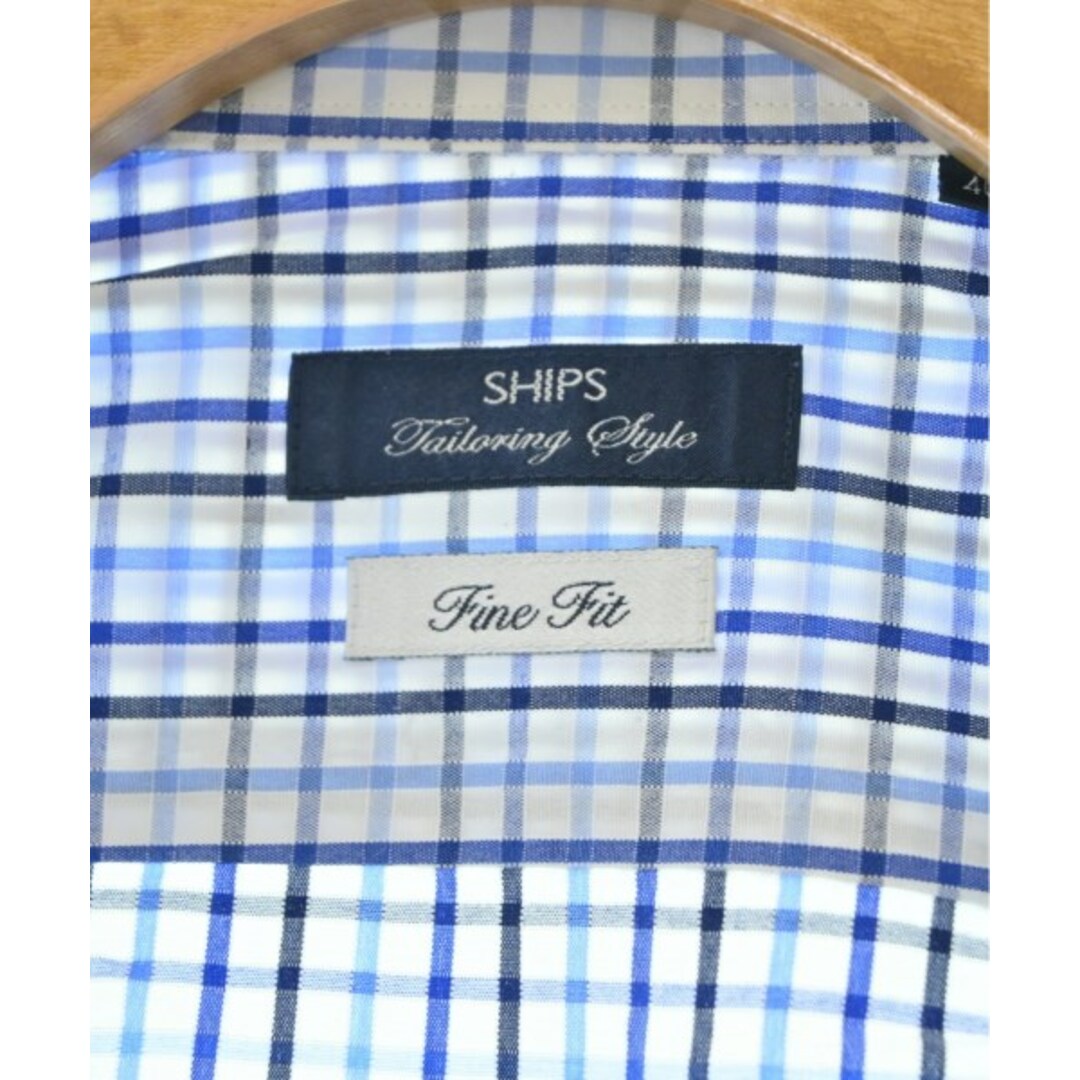 SHIPS(シップス)のSHIPS シップス カジュアルシャツ 40(M位) 青x白x黒(チェック) 【古着】【中古】 メンズのトップス(シャツ)の商品写真