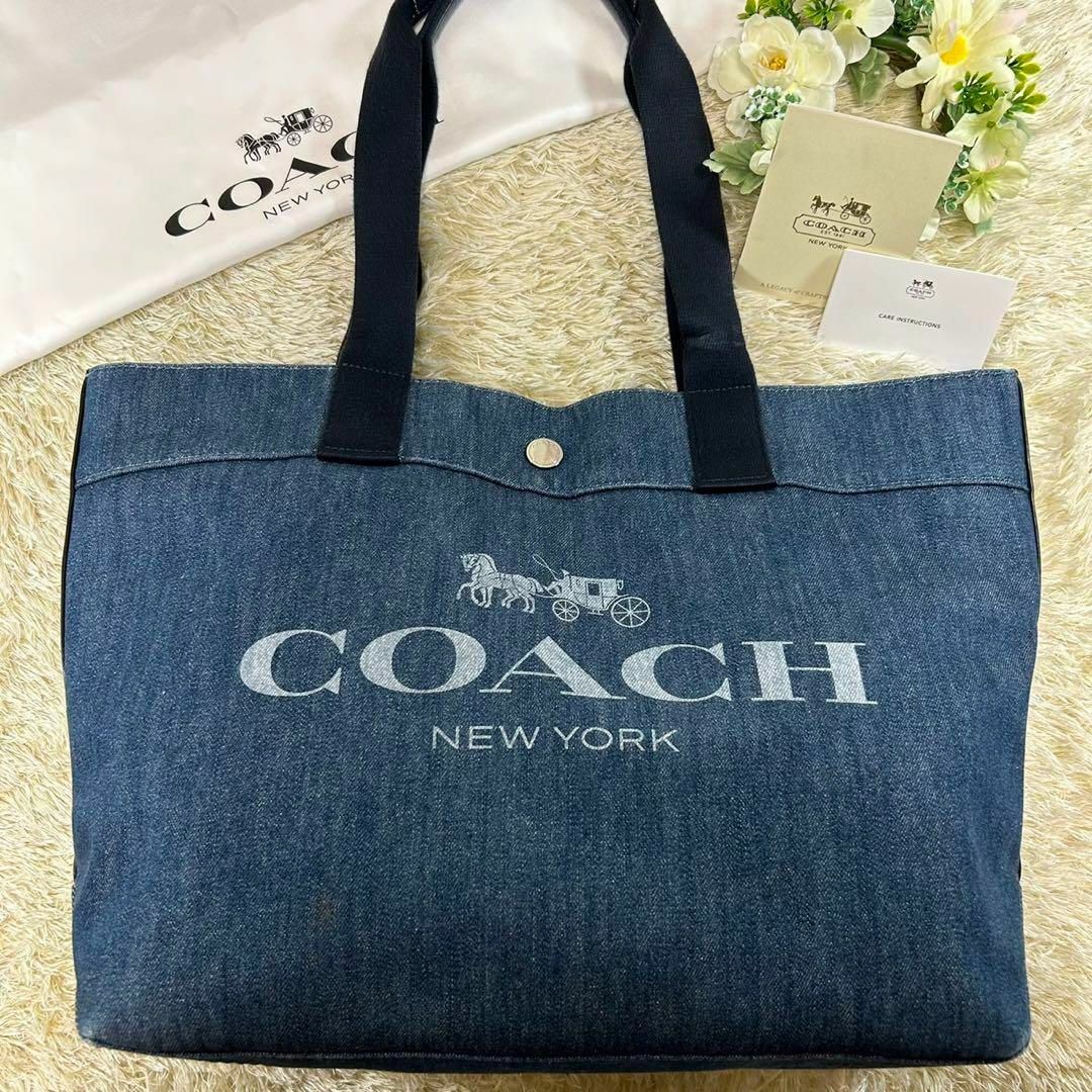 COACH - 【美品】コーチ 67415 トートバック レザー デニム A4可 ...