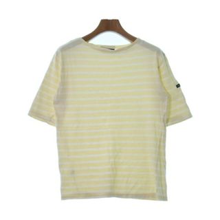 セントジェームス(SAINT JAMES)のSAINT JAMES Tシャツ・カットソー -(M位) 黄x白(ボーダー) 【古着】【中古】(カットソー(半袖/袖なし))