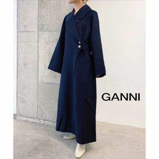 新品/タグ付き●GANNI Wool long CT：コート ガニー