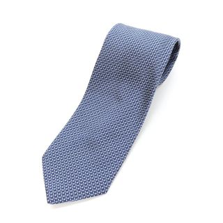 エルメネジルドゼニア(Ermenegildo Zegna)の【中古】エルメネジルドゼニア Ermenegildo Zegna 地紋柄 3つ折り シルク ネクタイ ダークブルーxライトブルー【メンズ】(ネクタイ)