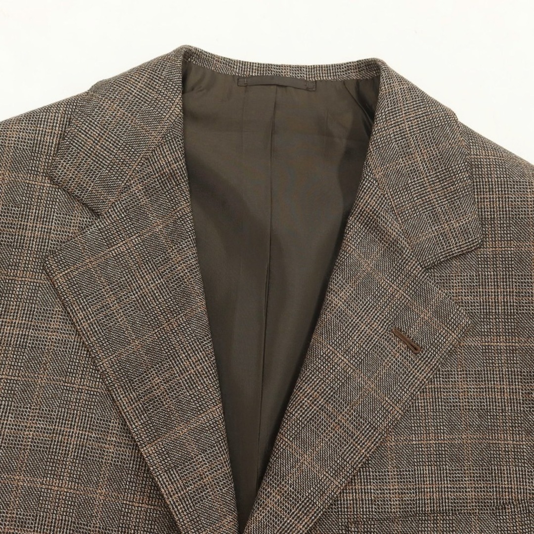 リベラーノ&リベラーノ LIVERANO&LIVERANO ウール チェック 3B セットアップ スーツ ブラウン【サイズ記載なし（XL位）】【メンズ】