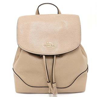 コーチ(COACH)のコーチ COACH エル バックパック リュックサック レザー 72645 ベージュ ゴールド金具【中古】Sランク(リュック/バックパック)