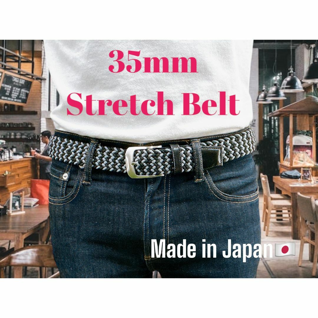 色: ブラック】SADO ゴムメッシュベルト ゴルフ 日本製 ハンドメイド