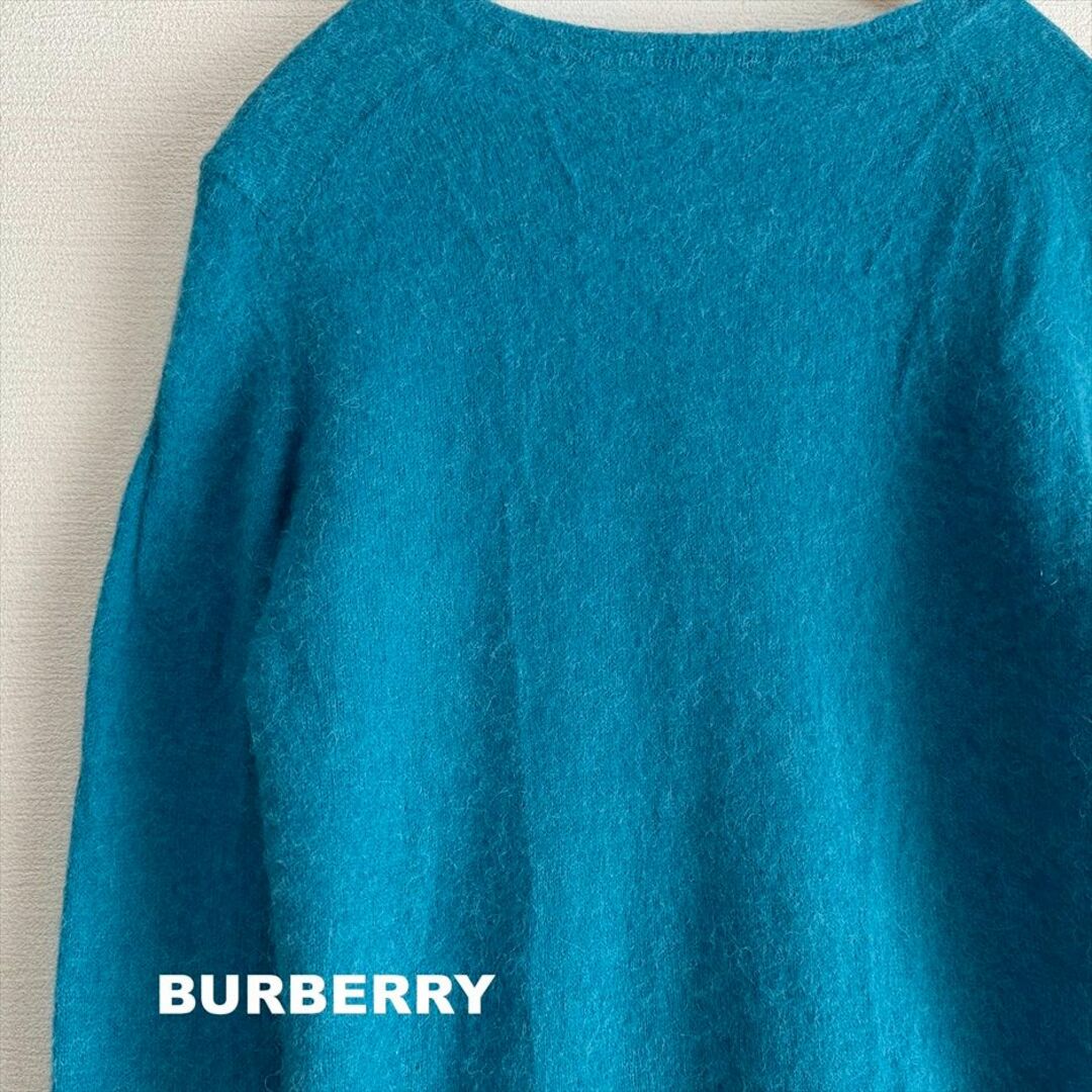 BURBERRY(バーバリー)の【BURBERRY】バーバリー ターコイズブルー アルパカ混 ニット レディースのトップス(ニット/セーター)の商品写真