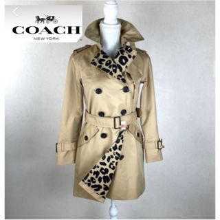 コーチ(COACH)の未使用　COACH コーチ　トレンチコート レディース　ベージュ　Ｌ(トレンチコート)