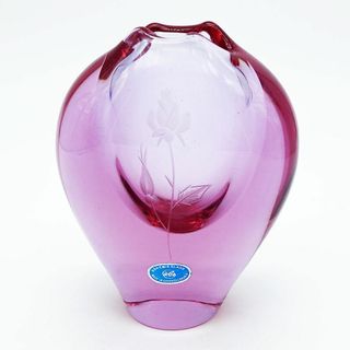 ボヘミアガラス チェコ 花瓶 グランベリー ミッドセンチュリー