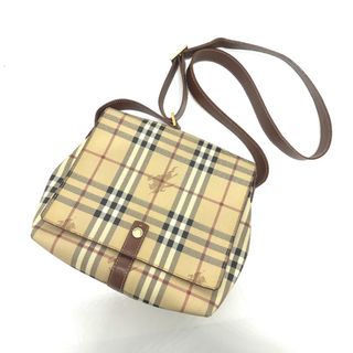 バーバリー(BURBERRY)のバーバリー BURBERRY チェック ショルダーバッグ ショルダーバッグ PVC/レザー ベージュ(ショルダーバッグ)